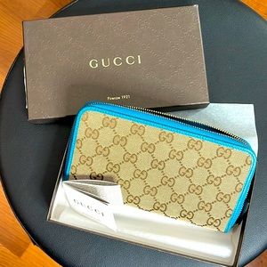 Brand new Gucci GG/Dollar calf wallet. ✨ 7.5”x4.5”